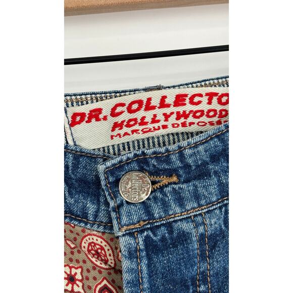 Dr Collectors Free People Patched Button Fly Denim Jeans Womens Small Bohemian - Picture 4 of 15